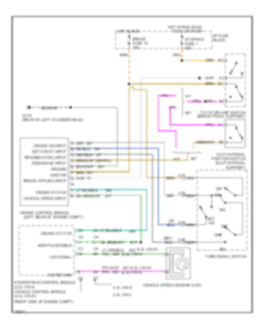 Cruise Control Wiring Diagram for Chevrolet S10 Pickup 1996