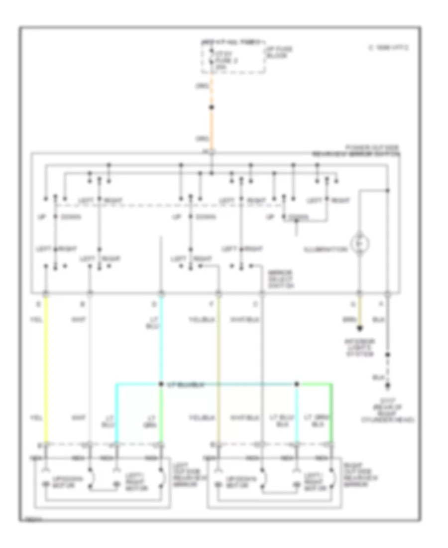 Power Mirror Wiring Diagram for Chevrolet S10 Pickup 1996