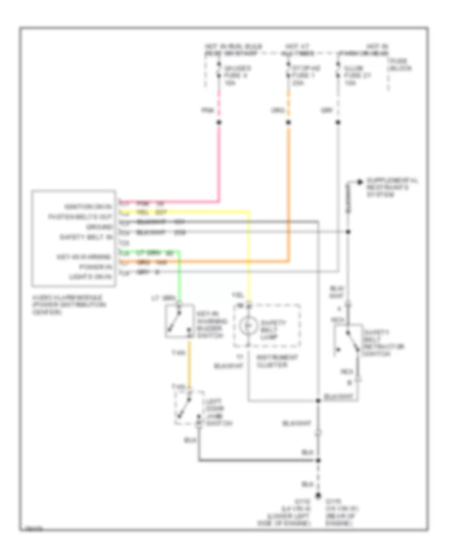 Warning System Wiring Diagrams for Chevrolet S10 Pickup 1996