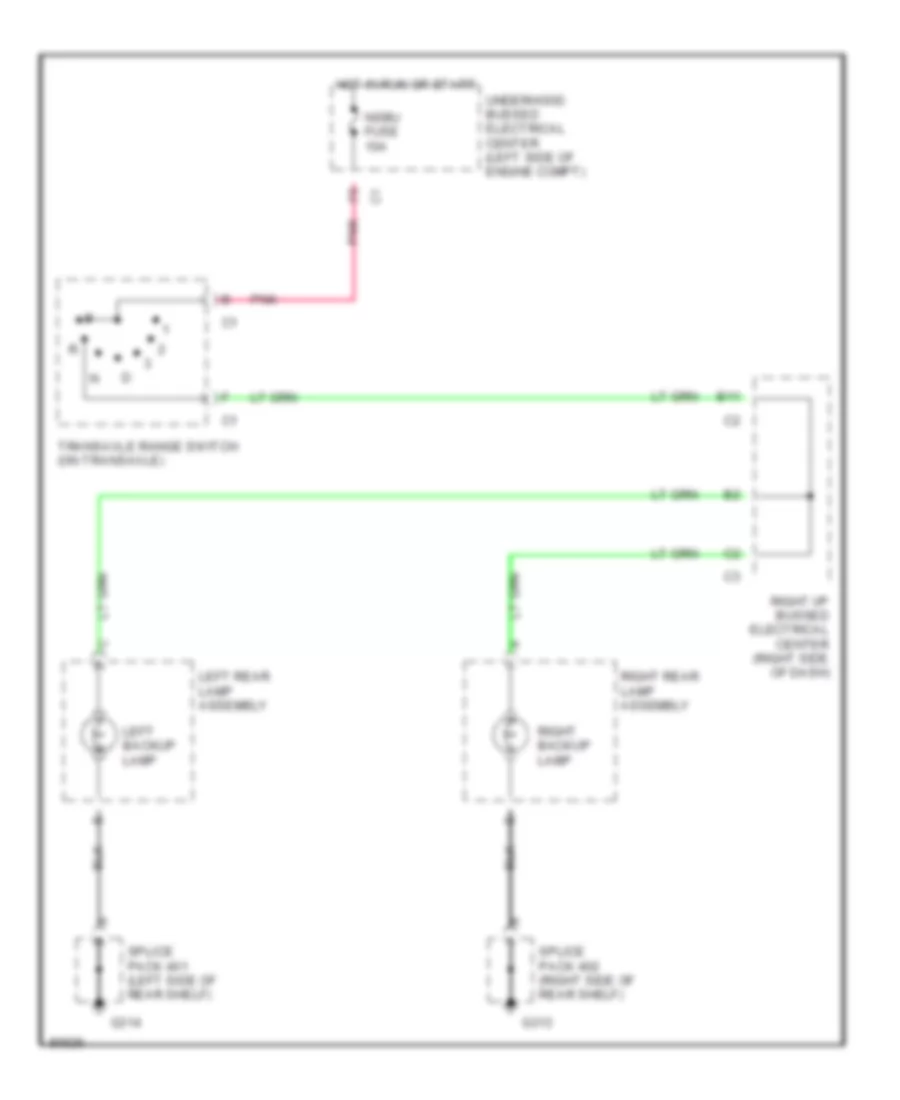 Back up Lamps Wiring Diagram for Chevrolet Malibu LS 1997