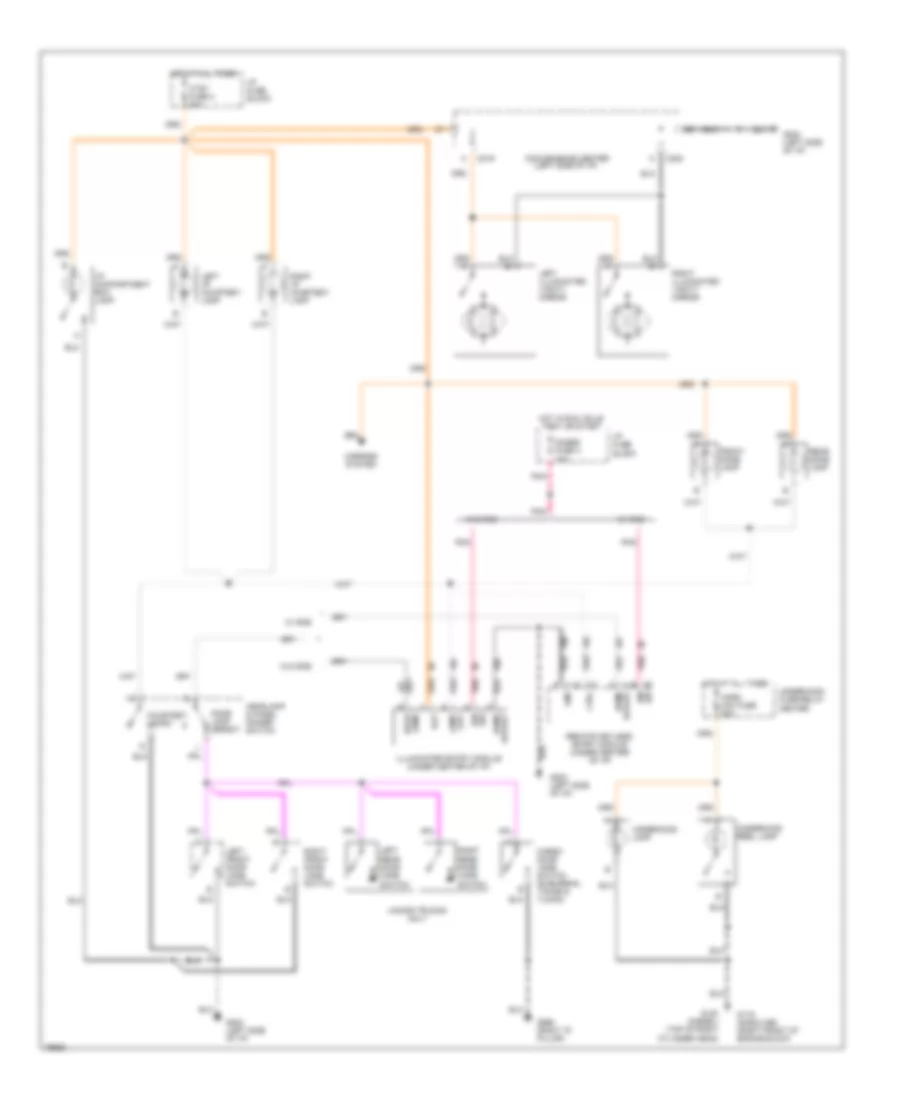 Courtesy Lamps Wiring Diagram Crew Cab without Auxiliary Lighting for Chevrolet CHD 1996 3500