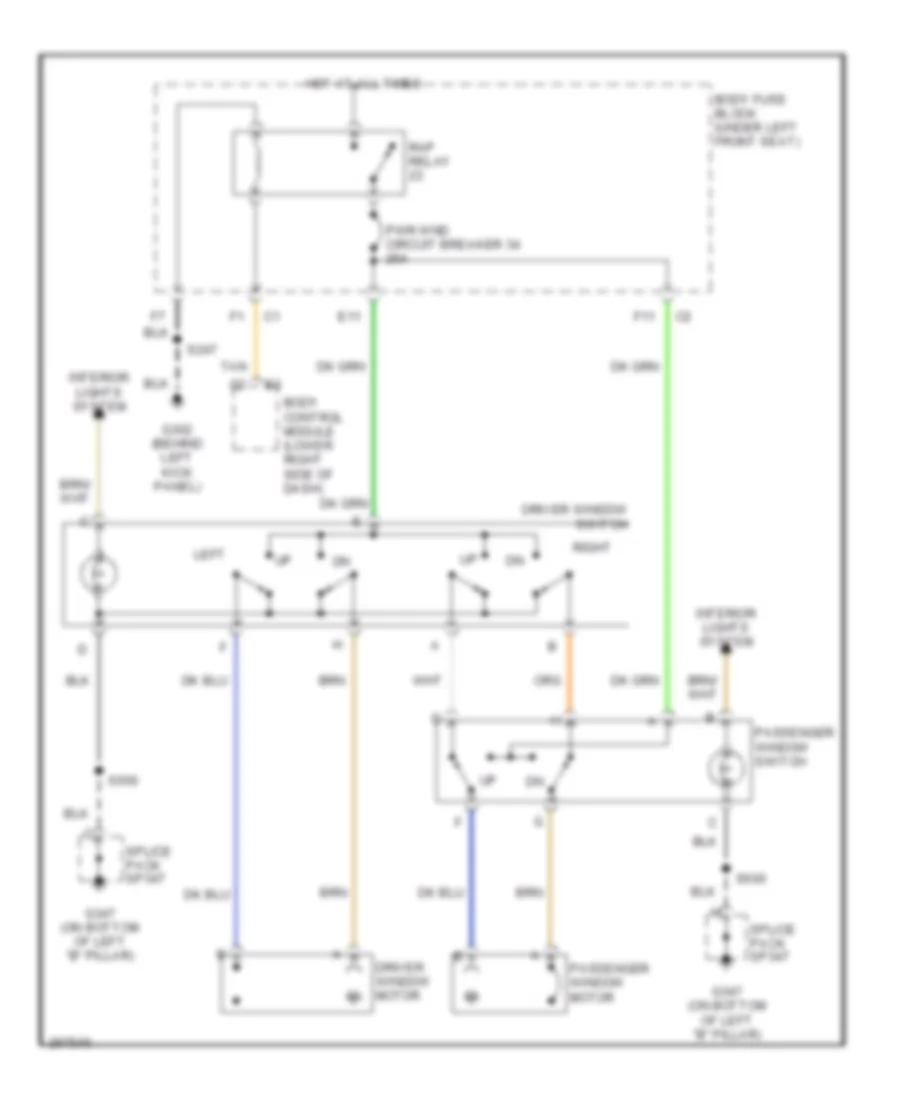 Power Windows Wiring Diagram for Chevrolet Chevy Express G2007 1500