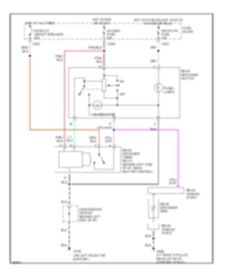 Defogger Wiring Diagram for Chevrolet Astro 1993