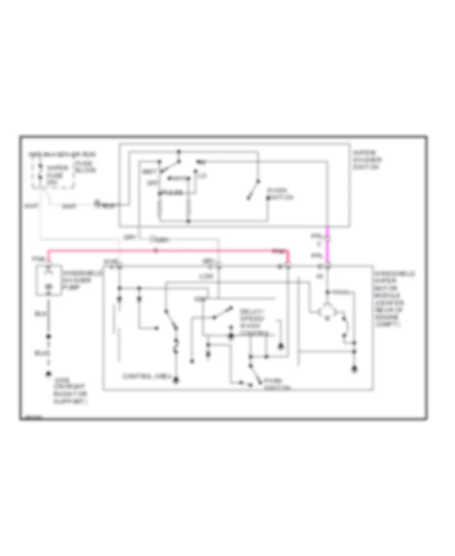 Электросхема стеклоочистителя, дворников и омывателя Интервала для Chevrolet Astro 1993