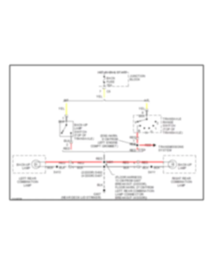 Back up Lamps Wiring Diagram for Chevrolet Metro 2000