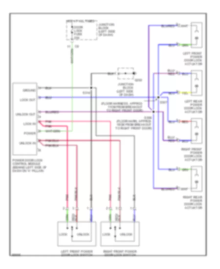 Power Door Lock Wiring Diagram for Chevrolet Metro 2000