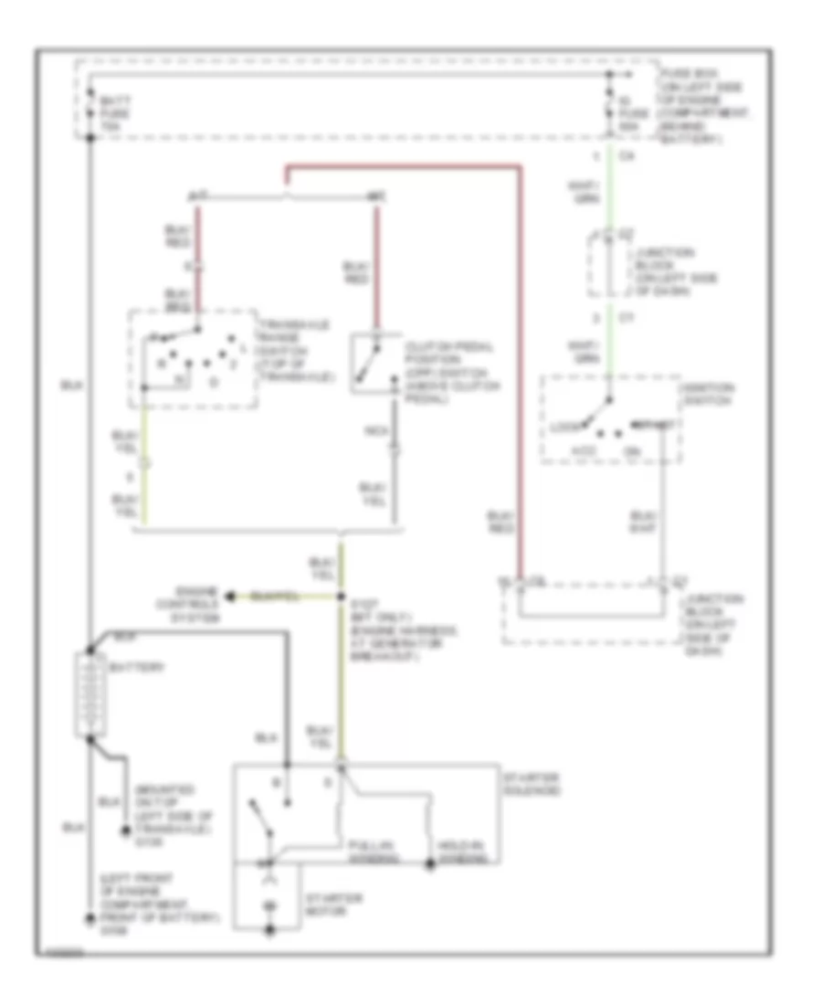 Starting Wiring Diagram for Chevrolet Metro 2000