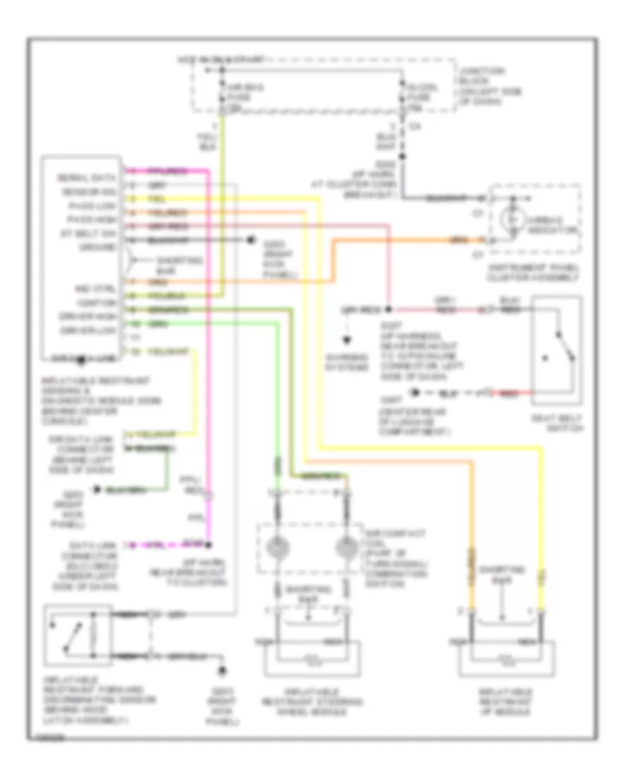 Supplemental Restraint Wiring Diagram for Chevrolet Metro 2000