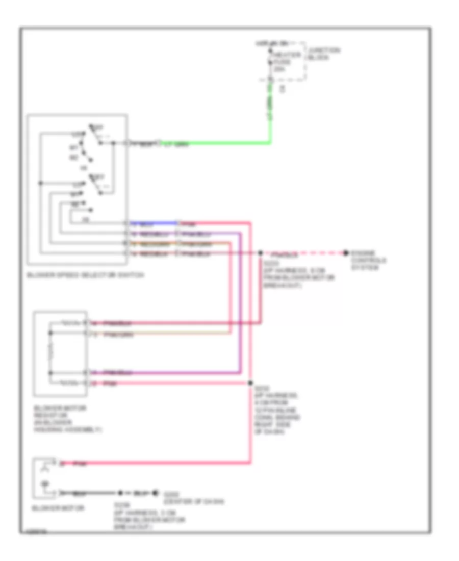 Heater Wiring Diagram for Chevrolet Metro LSi 2000