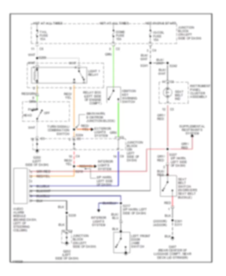 Warning System Wiring Diagrams for Chevrolet Metro LSi 2000