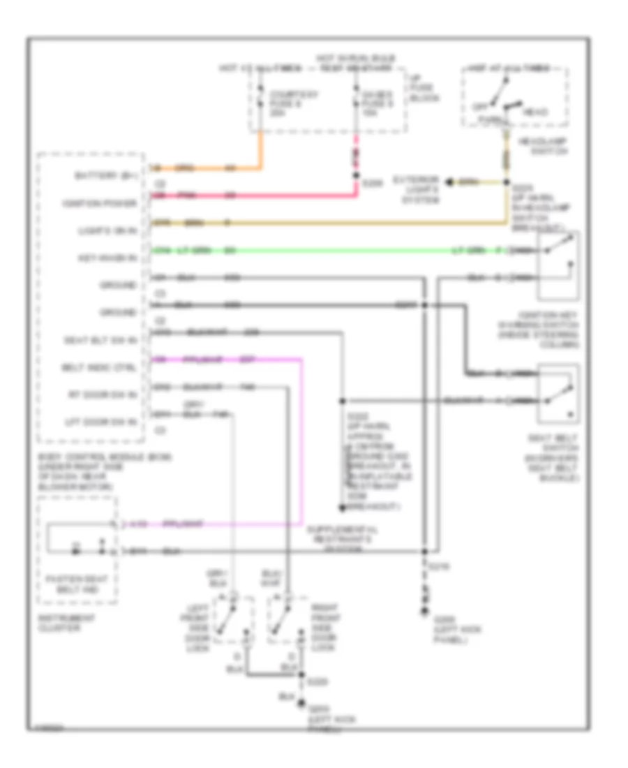 Warning System Wiring Diagrams for Chevrolet Camaro 1999