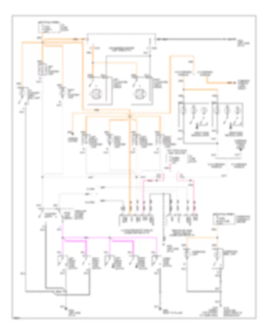 Courtesy Lamps Wiring Diagram with Auxiliary Lighting for Chevrolet Suburban C1996 1500