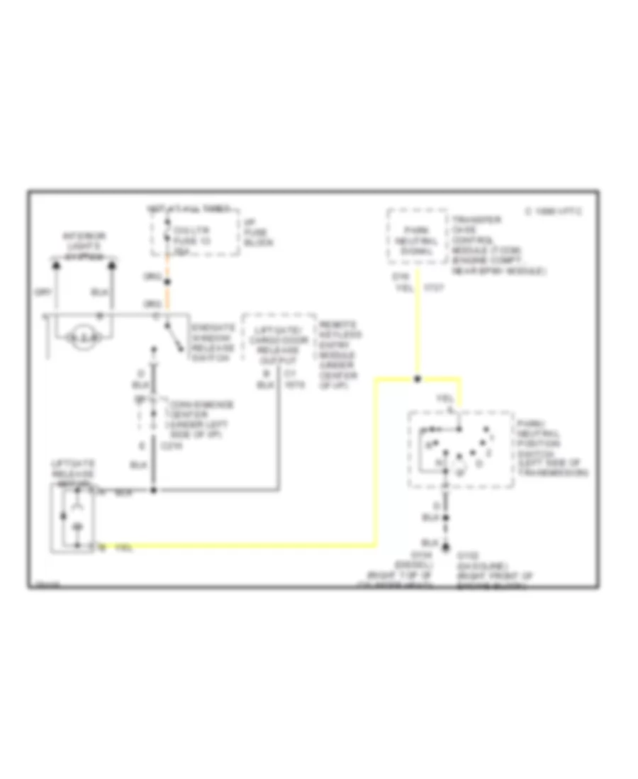 Rear Glass Release Wiring Diagram for Chevrolet Suburban C1996 1500