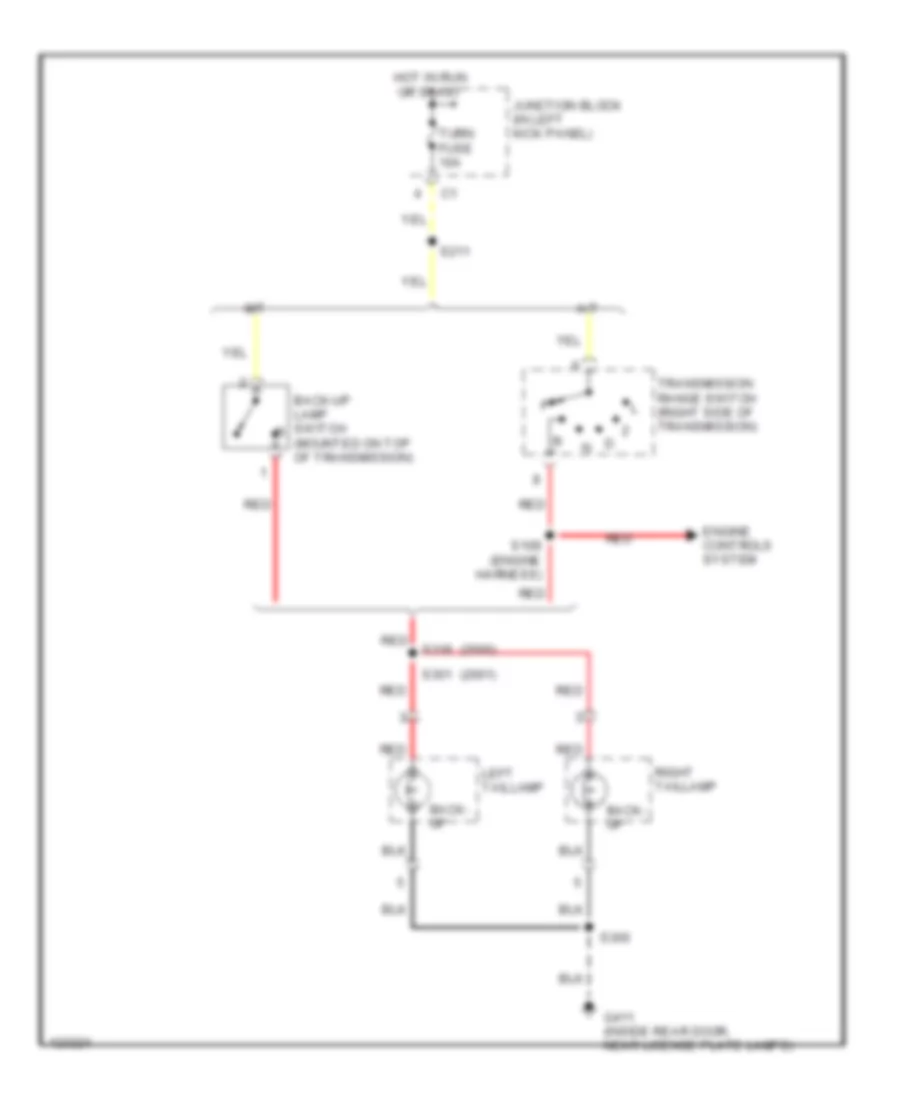 Back up Lamps Wiring Diagram for Chevrolet Tracker 1999