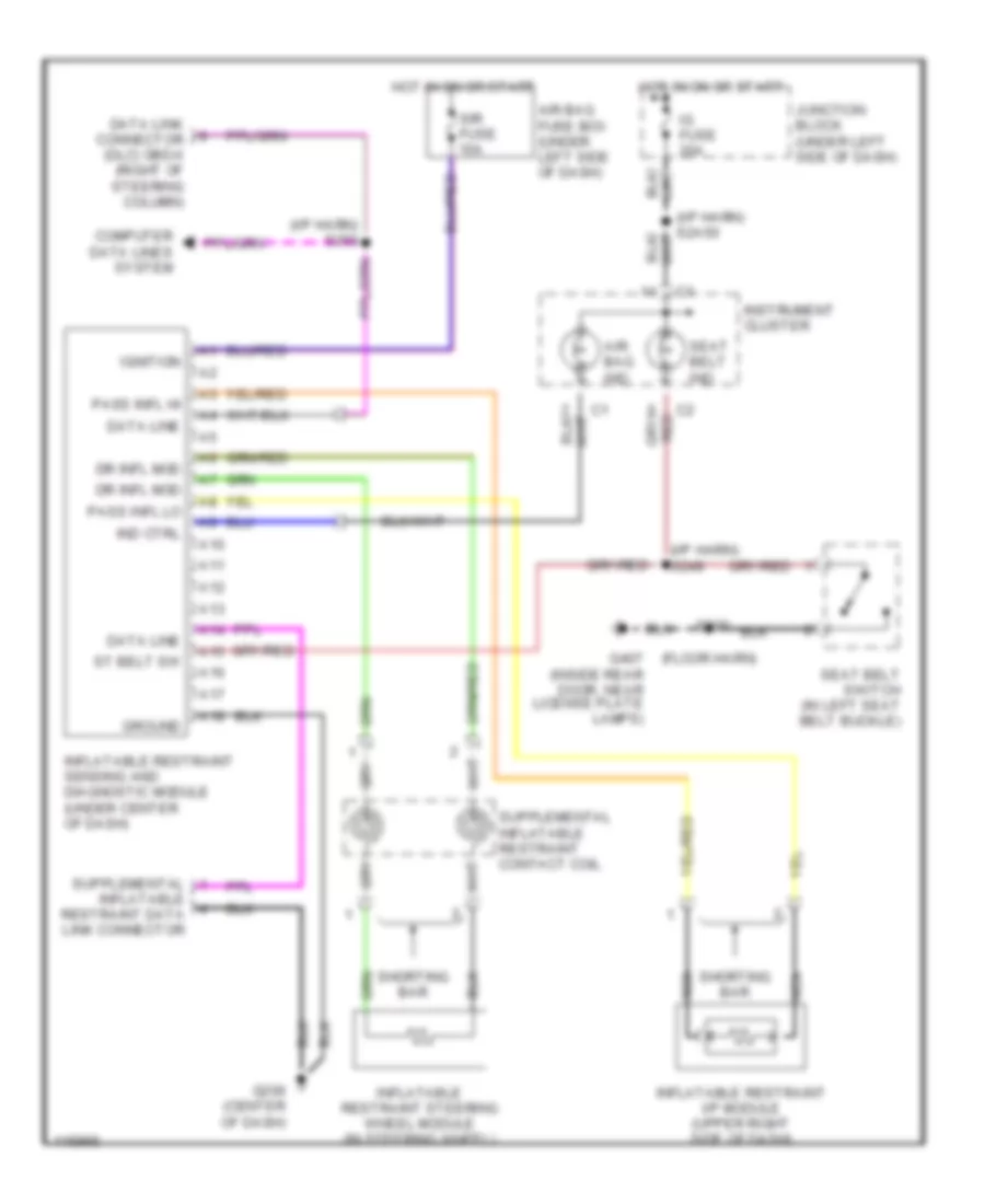 Supplemental Restraint Wiring Diagram for Chevrolet Tracker 1999