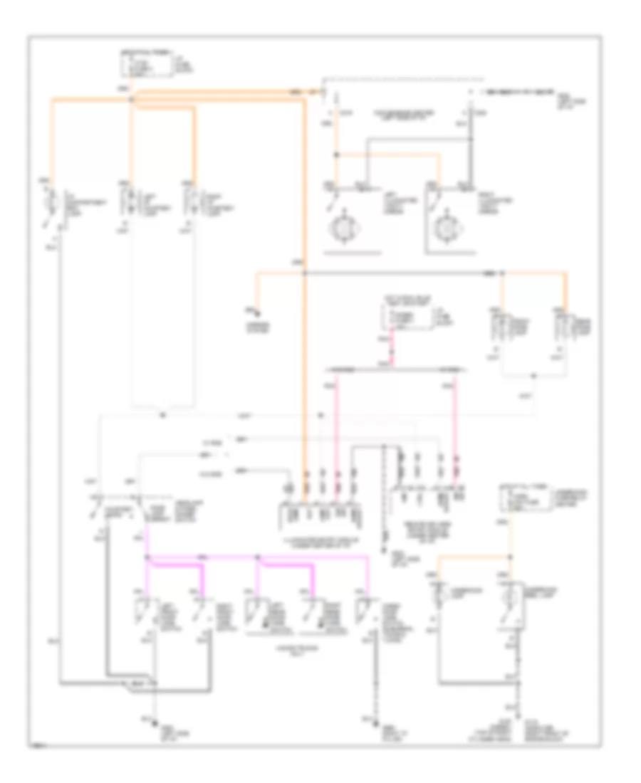 Courtesy Lamps Wiring Diagram without Auxiliary Lighting for Chevrolet Suburban K1996 1500