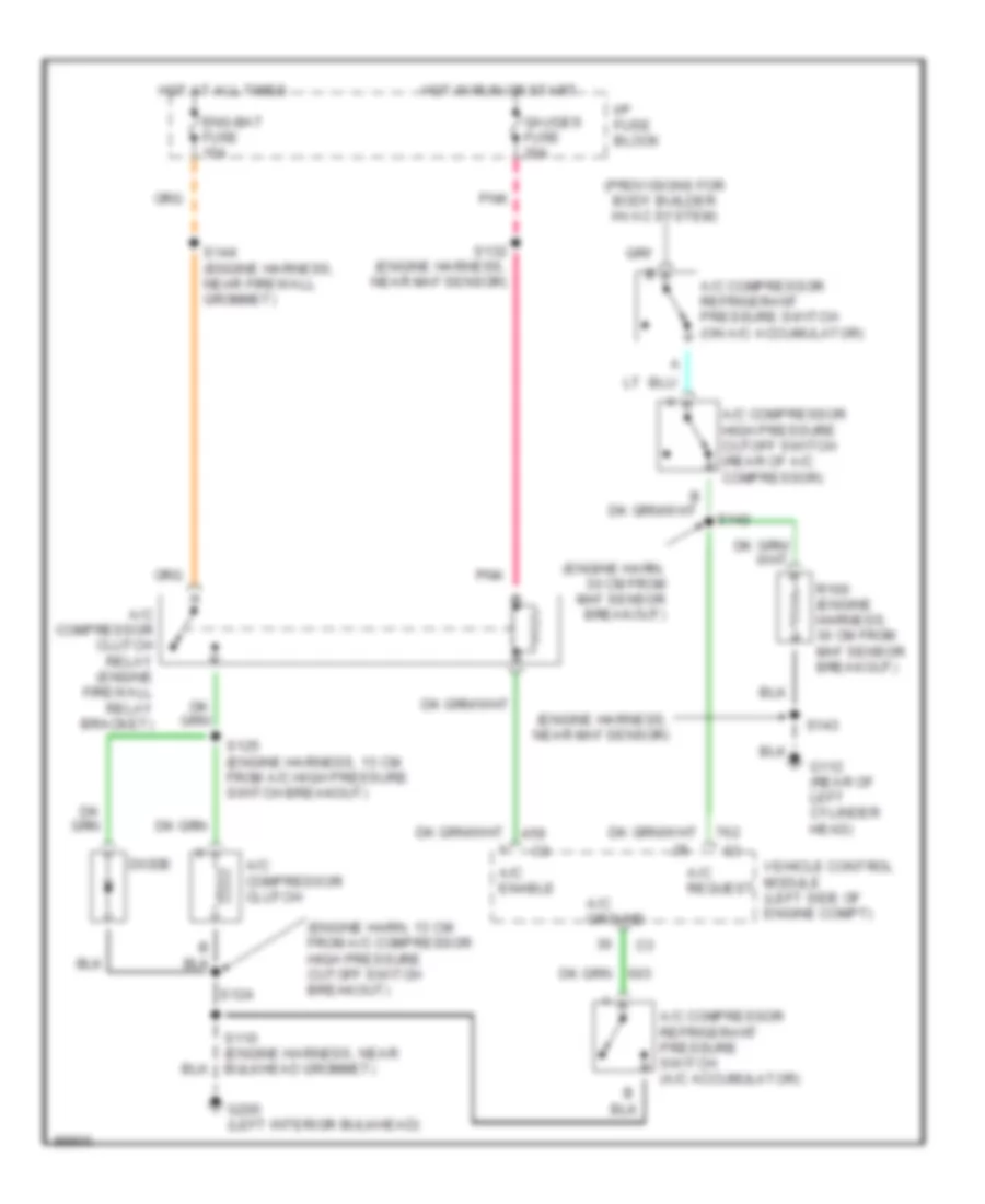 4.3L (VIN W), Air Conditioning Wiring Diagrams for Chevrolet Forward Control P30 1998