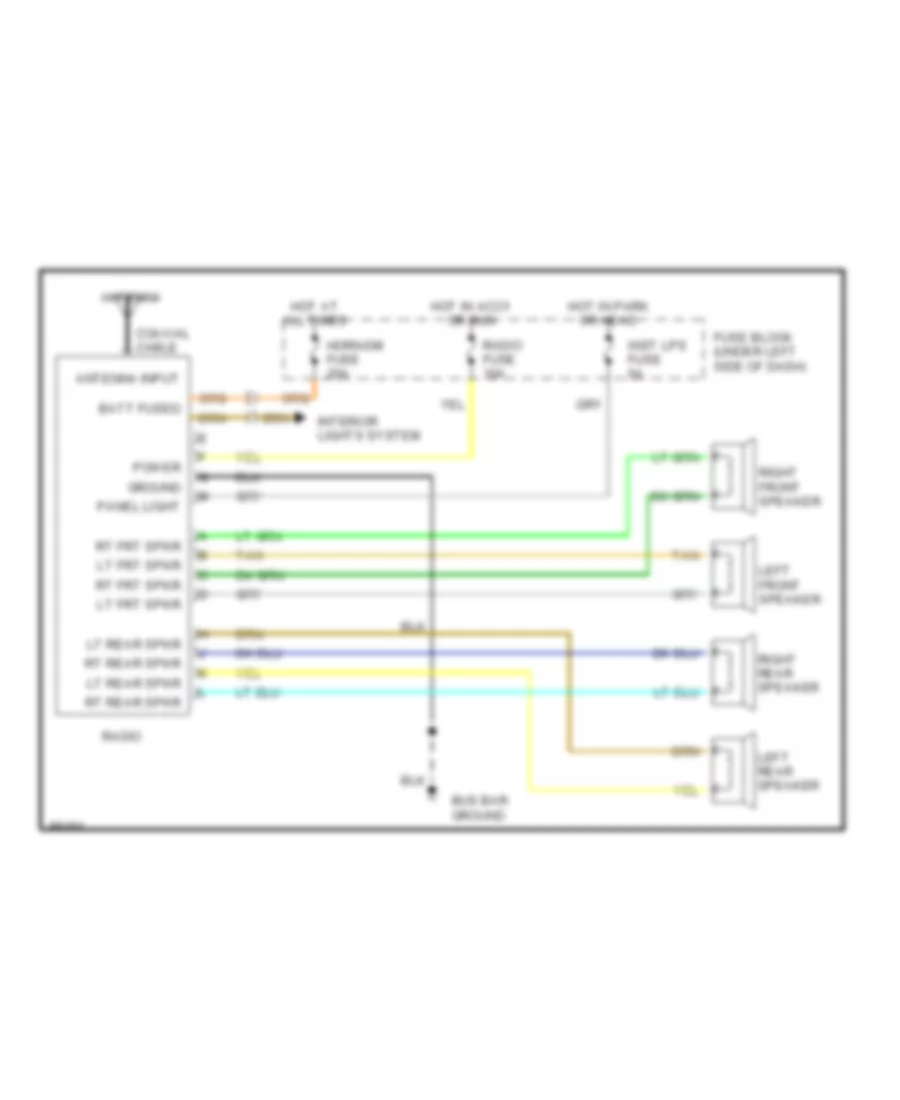 Radio Wiring Diagrams, Stereo Radio for Chevrolet RV Cutaway G30 1990