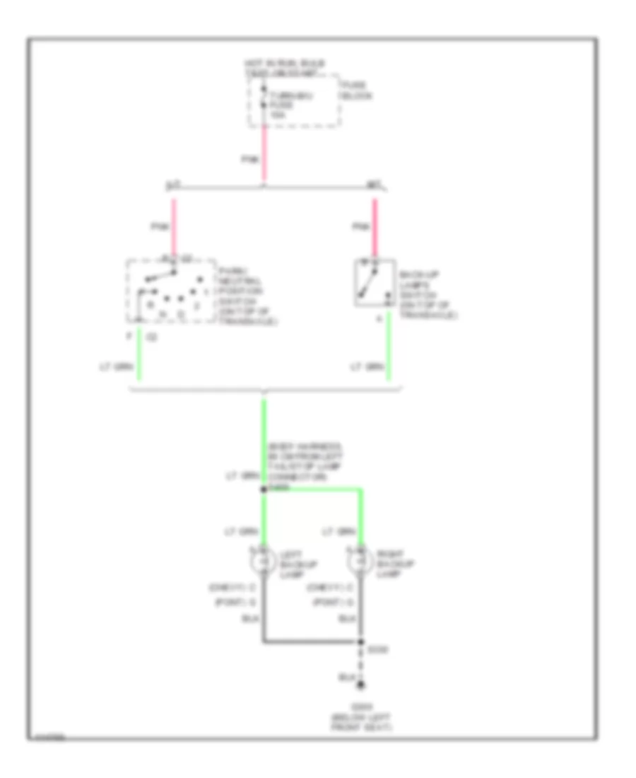 Back up Lamps Wiring Diagram for Chevrolet Cavalier 1999