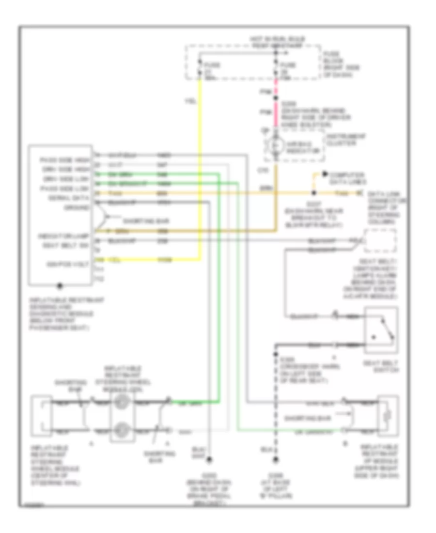 Supplemental Restraint Wiring Diagram for Chevrolet Lumina 1998