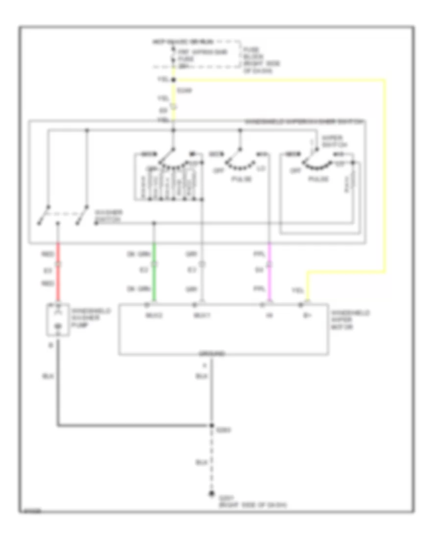 Front Wiper Washer Wiring Diagram for Chevrolet Venture LT 1999