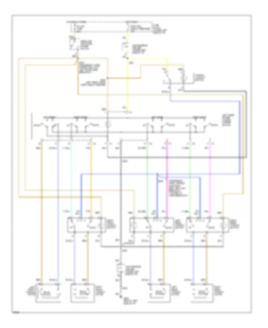 Power Window Wiring Diagram, 4 Door for Chevrolet Pickup K1500 1997