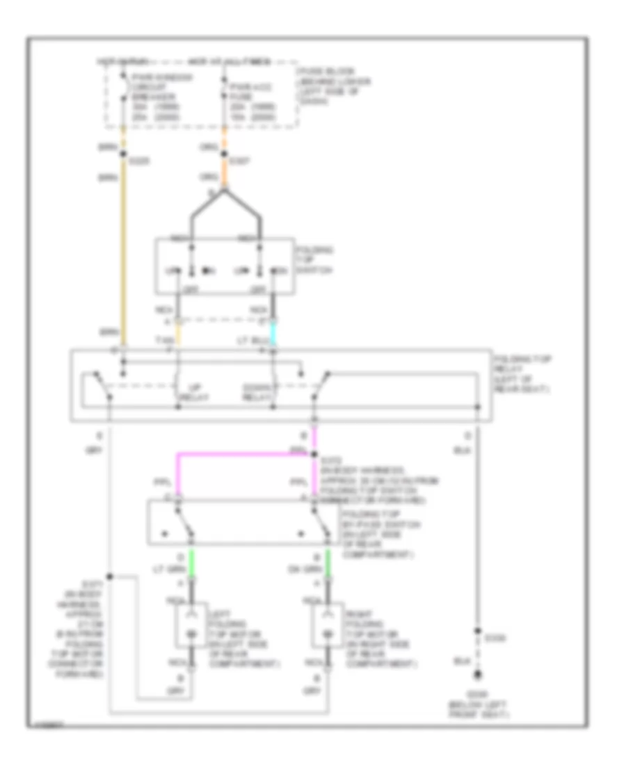 Convertible Top Wiring Diagram for Chevrolet Cavalier RS 1999