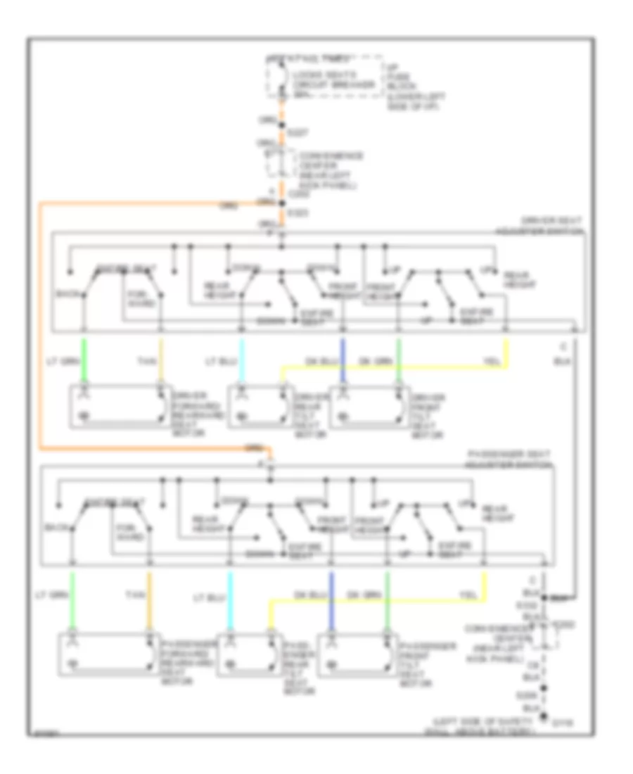 6 Way Power Seat Wiring Diagram for Chevrolet Astro 1997