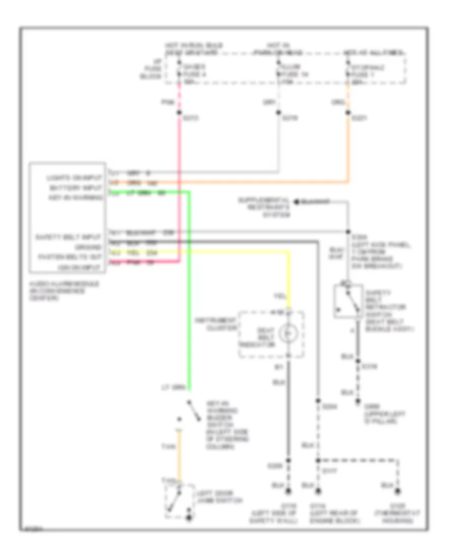 Warning System Wiring Diagrams for Chevrolet Astro 1997