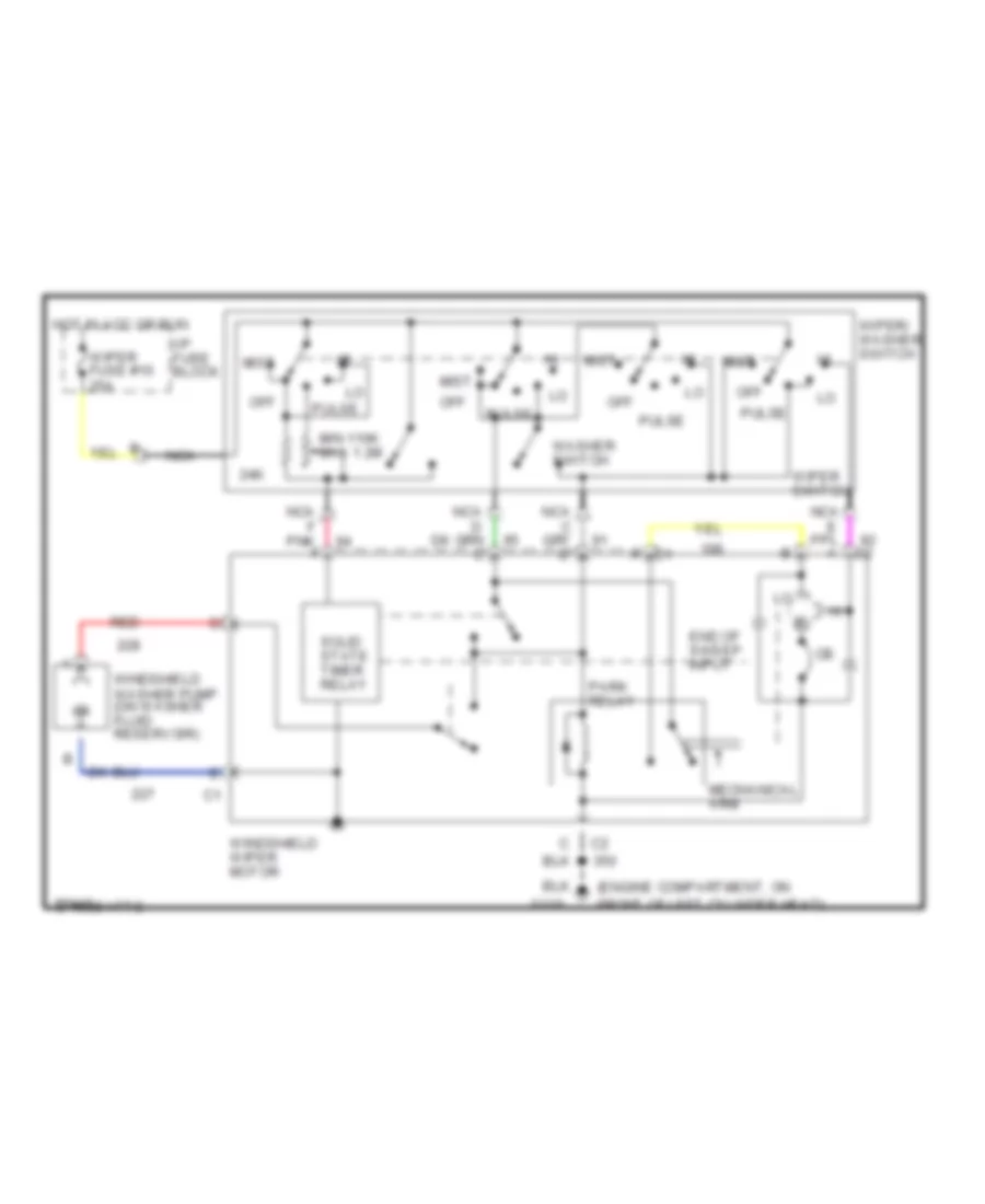 Front Wiper Washer Wiring Diagram for Chevrolet Caprice Classic 1996