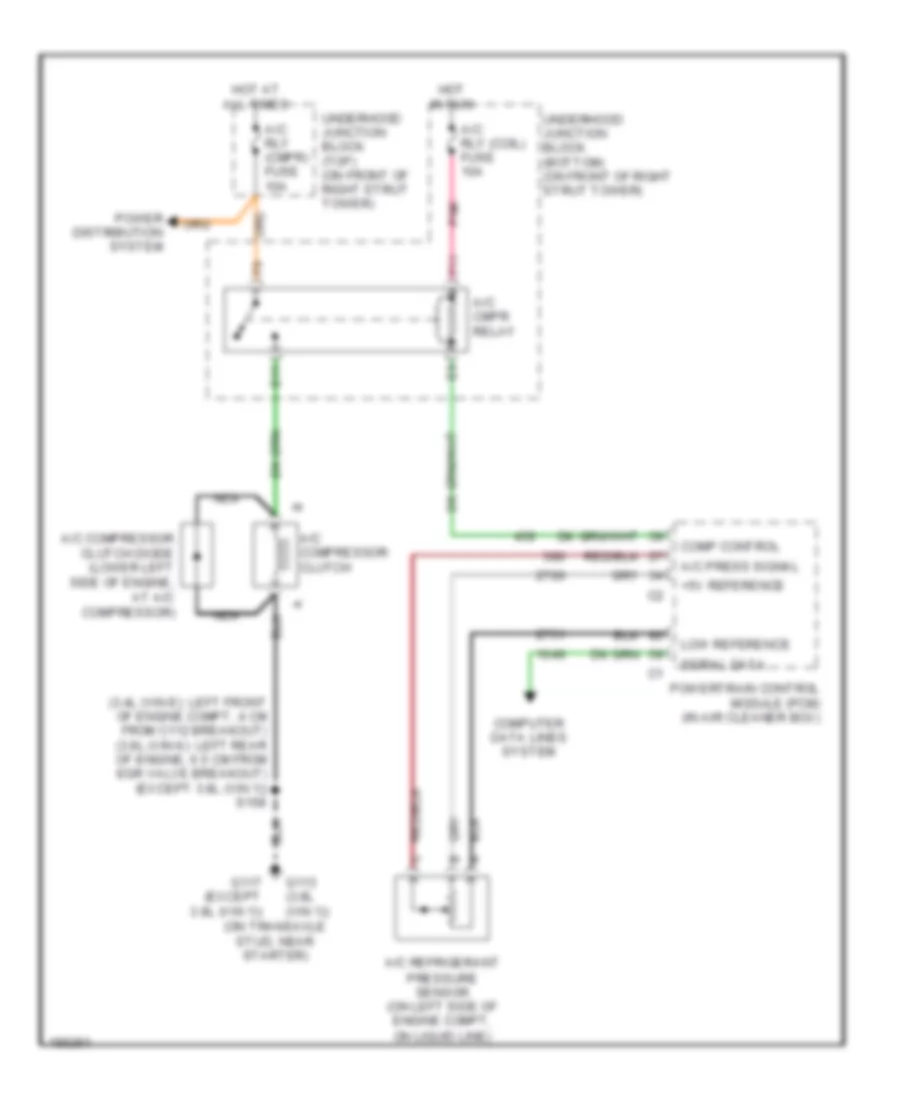 Электросхема компрессора для Chevrolet Monte Carlo SS 2005