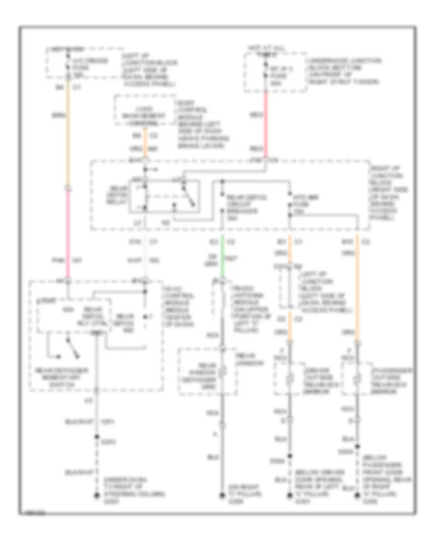Defoggers Wiring Diagram for Chevrolet Monte Carlo SS 2005
