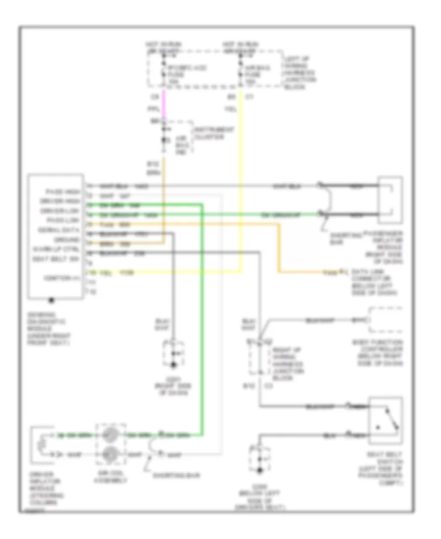 Supplemental Restraint Wiring Diagram for Chevrolet Malibu 1998