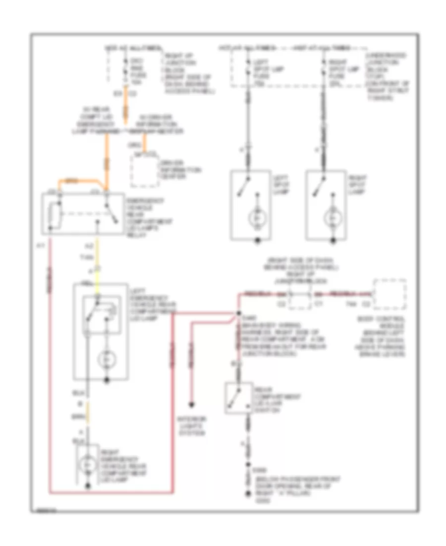 Accessory Lamps Wiring Diagram for Chevrolet Impala LS 2004