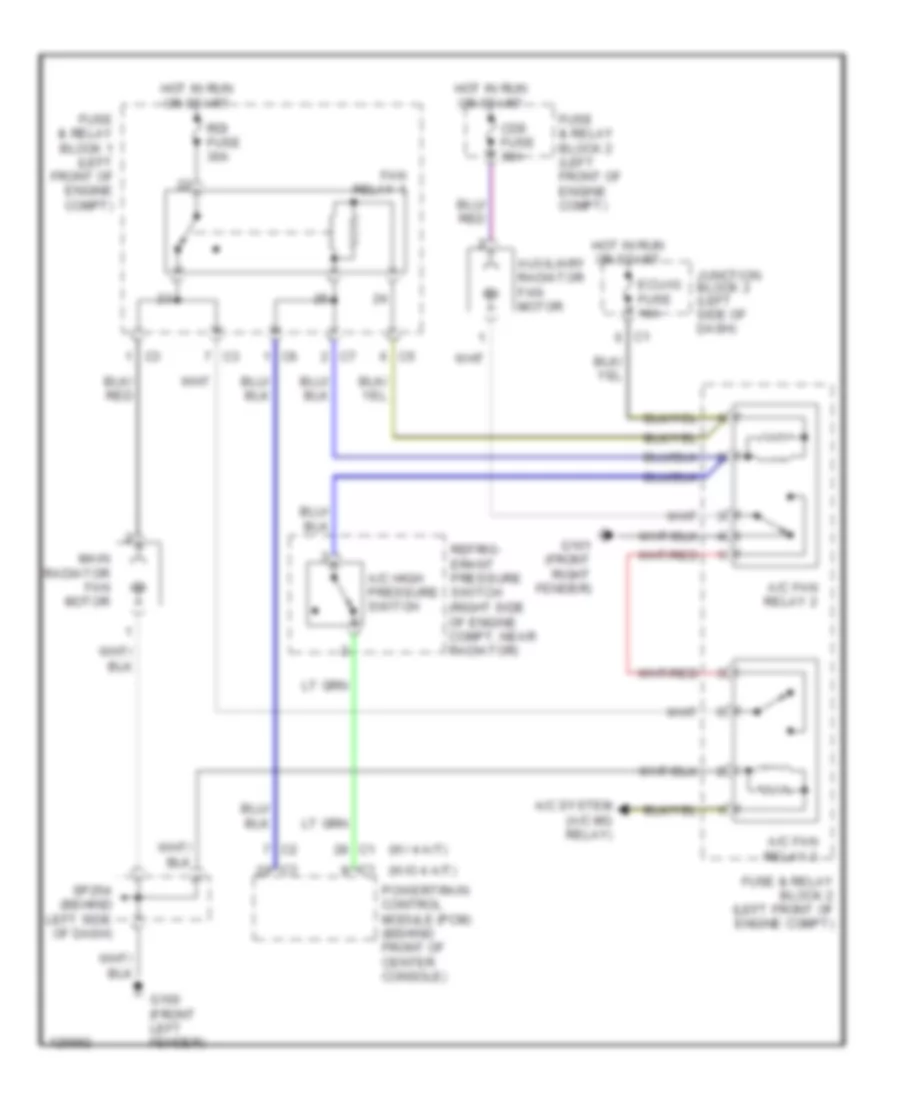 Cooling Fan Wiring Diagram for Chevrolet Prizm 2000