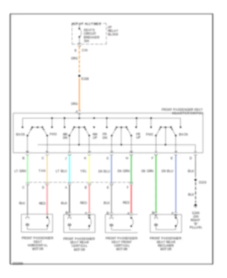 Passenger Power Seat Wiring Diagram for Chevrolet Silverado Classic 2007 1500