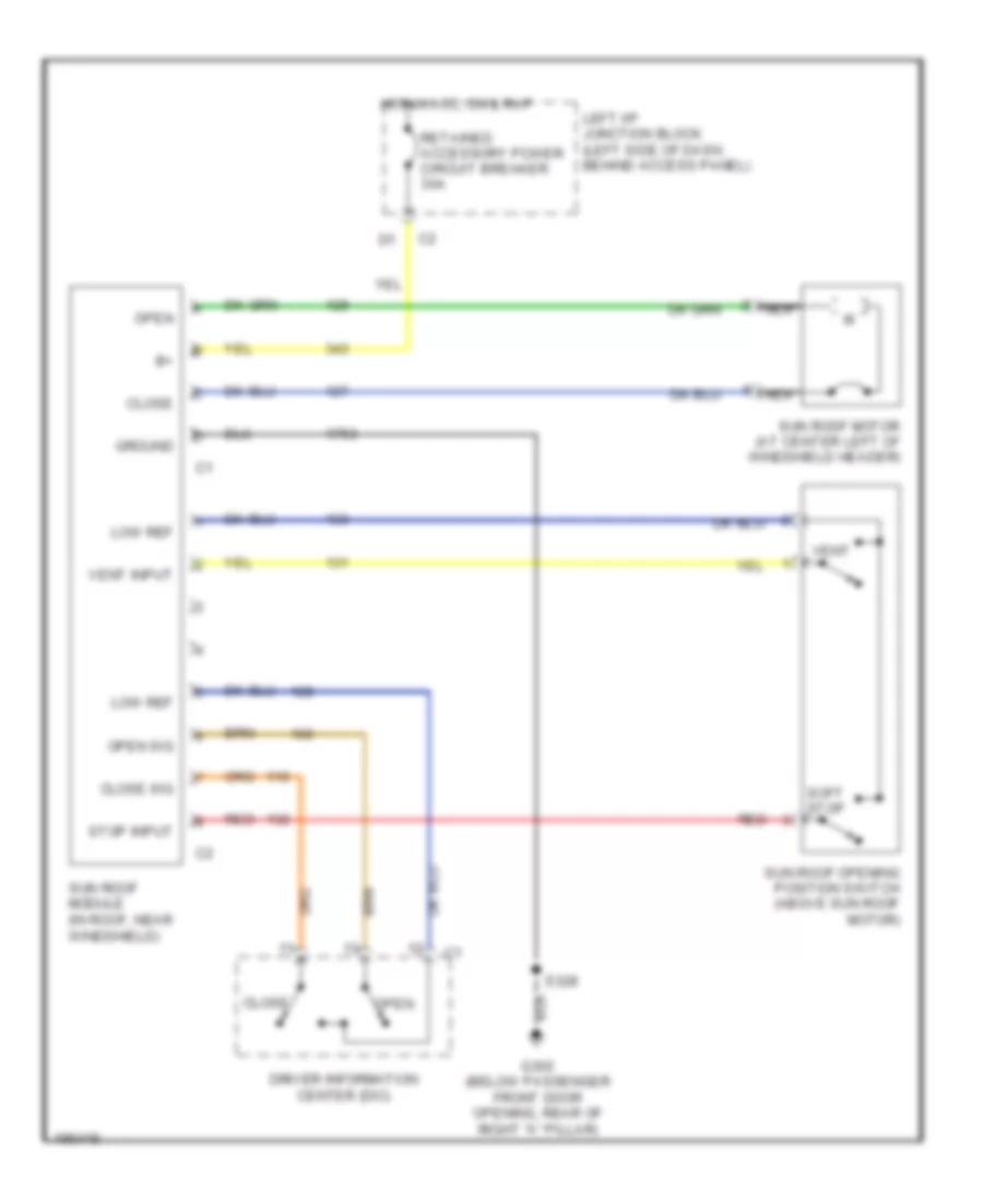 Power Top Sunroof Wiring Diagram with DIC for Chevrolet Impala SS 2004