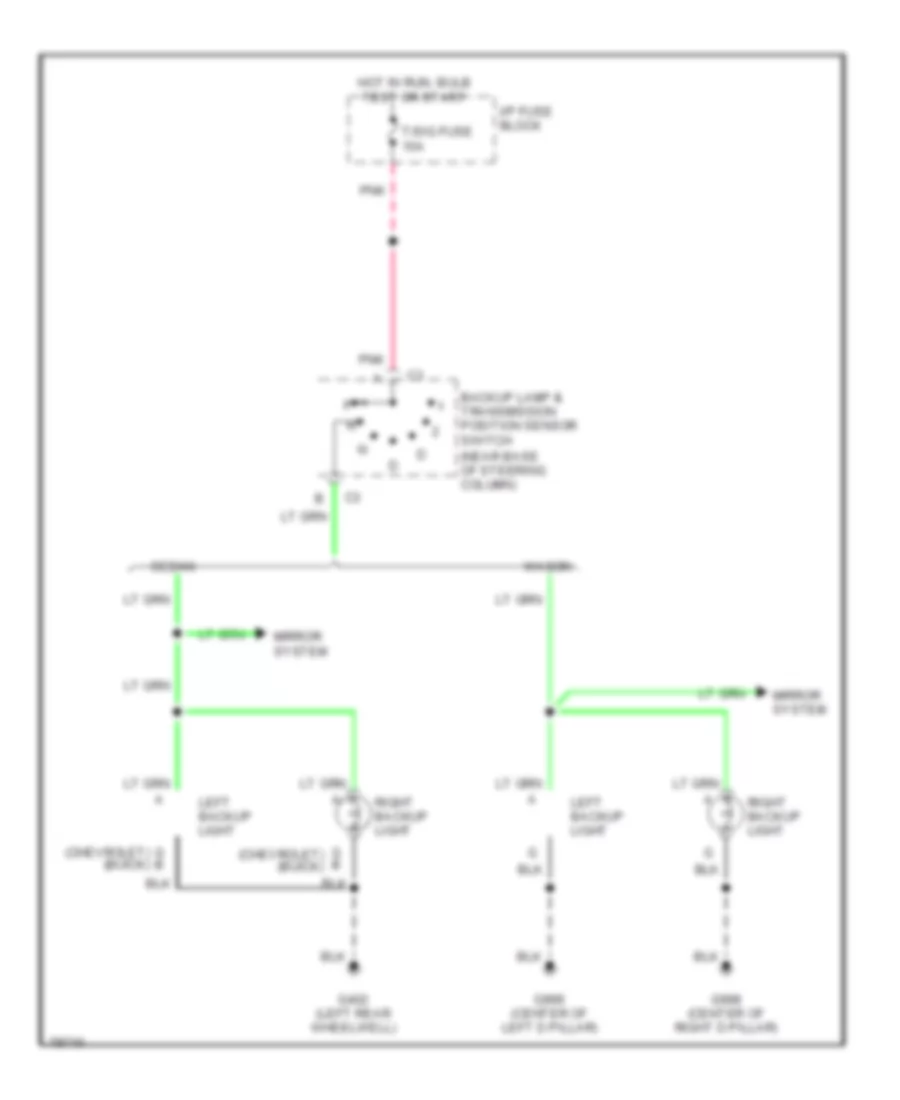 Backup Lamps Wiring Diagram for Chevrolet Caprice Impala SS 1996