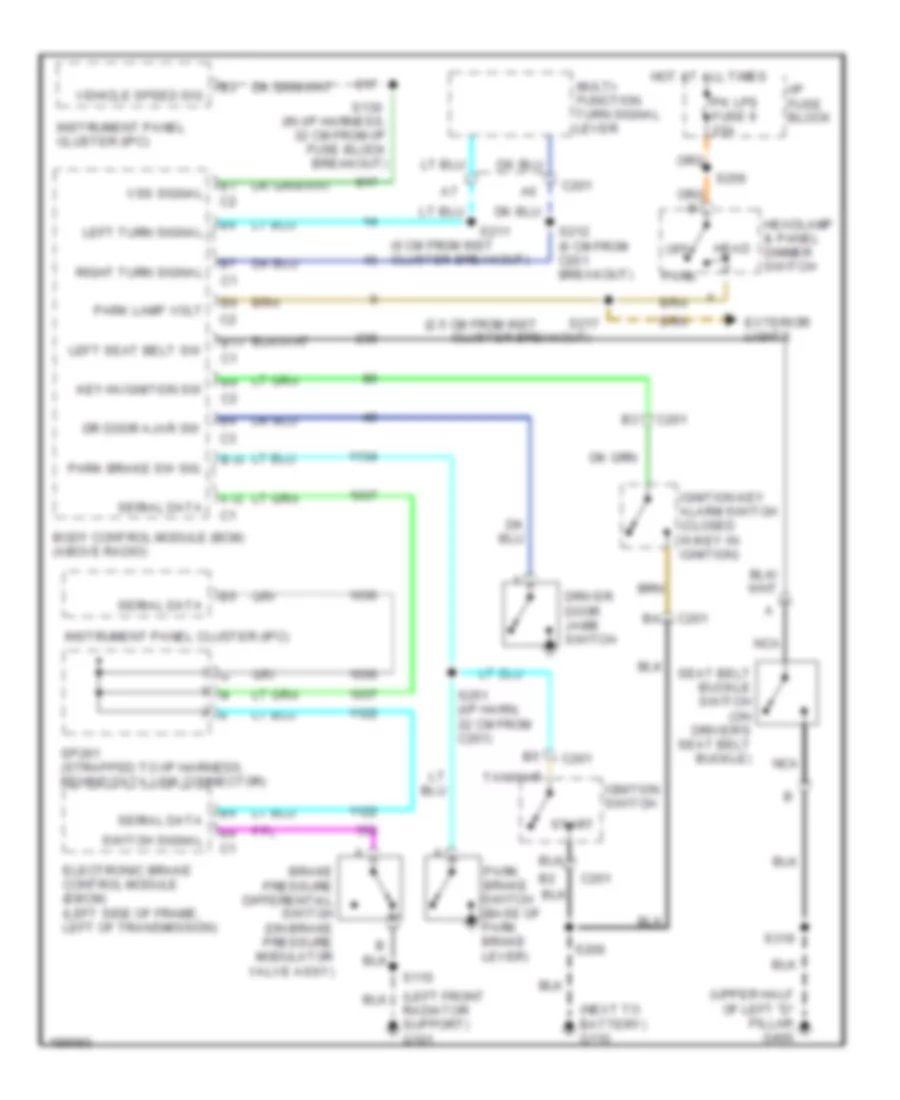 Warning Systems Wiring Diagram for Chevrolet Astro 2004