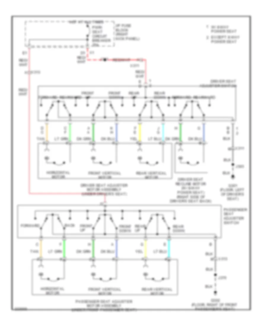 Power Seat Wiring Diagram for Chevrolet Impala LS 2011