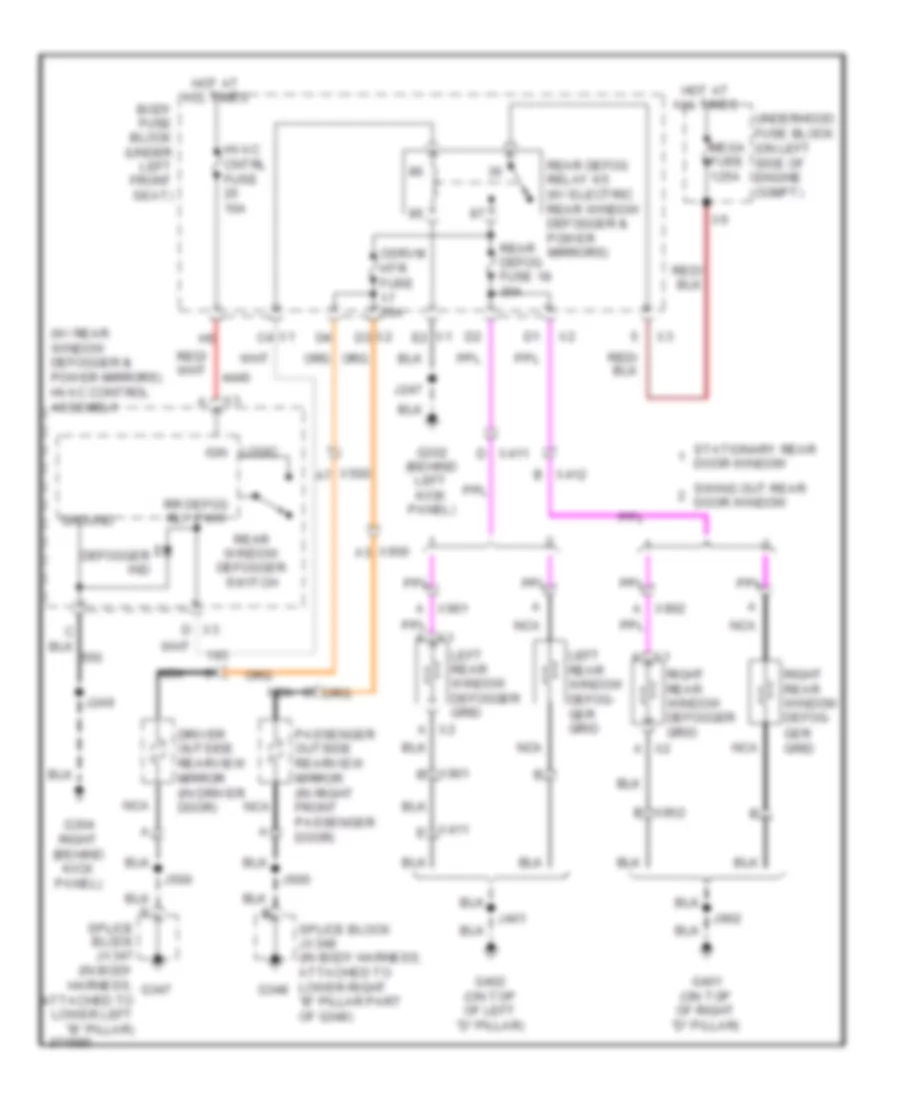 Defoggers Wiring Diagram for Chevrolet Chevy Express G1500 2012