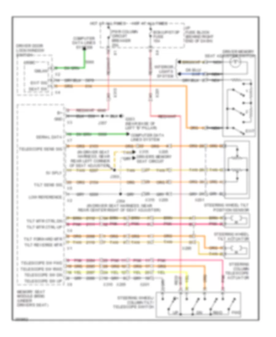 Memory Power Tilt  Power Telescopic Wiring Diagram for Chevrolet Traverse LS 2012