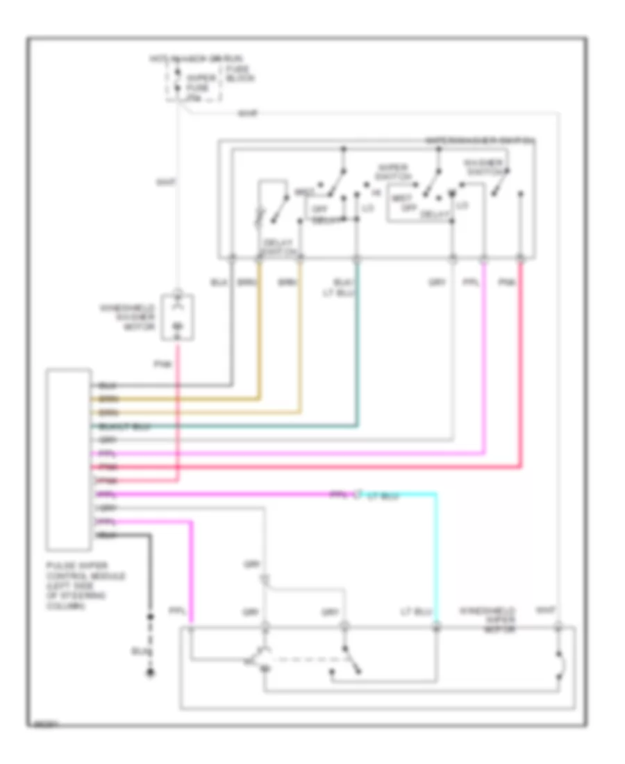 Interval WiperWasher Wiring Diagram, Except Motor Home Chassis for Chevrolet Step Van P30 1990