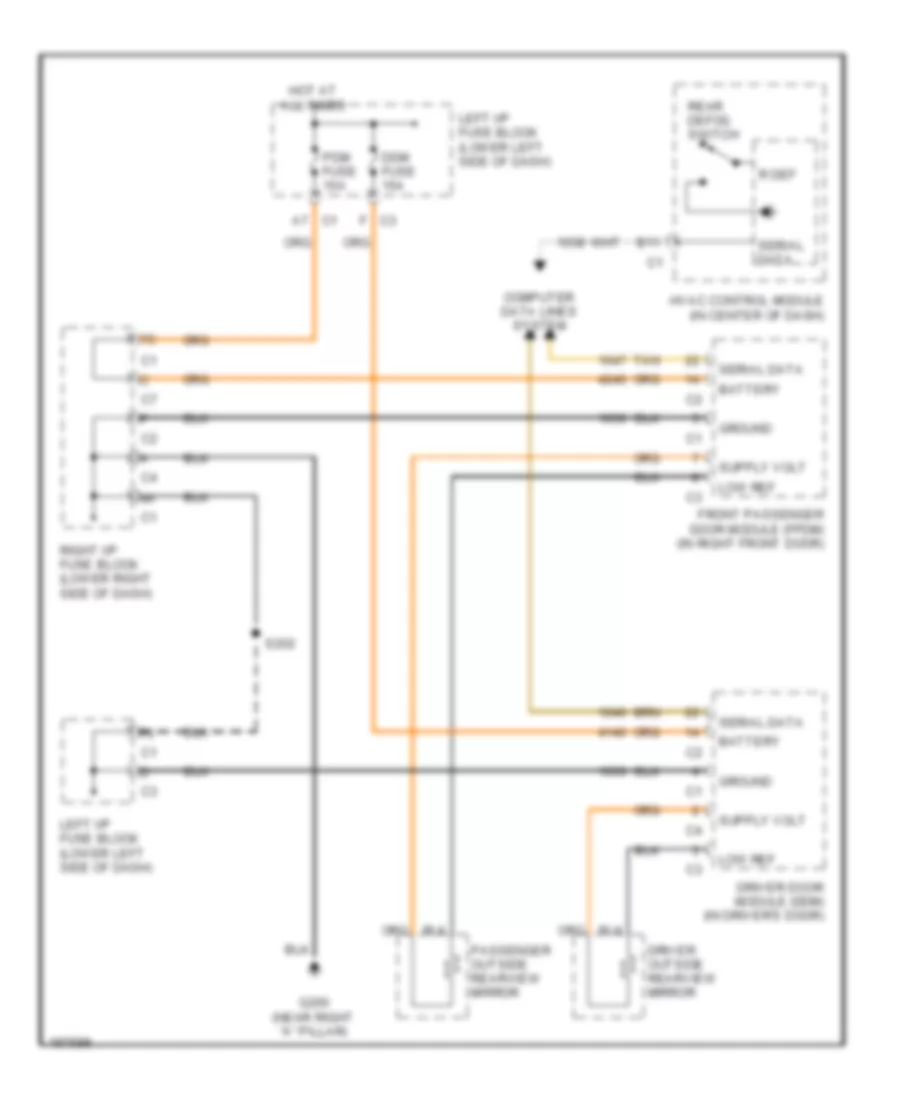 Heated Mirrors Wiring Diagram for Chevrolet Avalanche 2004 2500