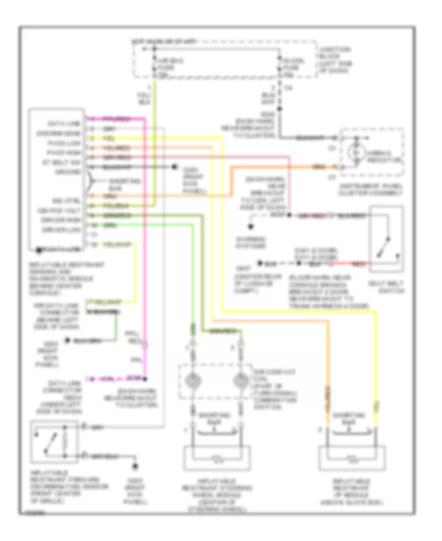 Supplemental Restraint Wiring Diagram for Chevrolet Metro 1998