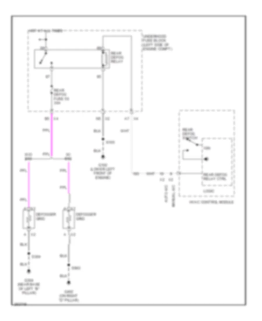 Defogger Wiring Diagram for Chevrolet Suburban C2007 1500