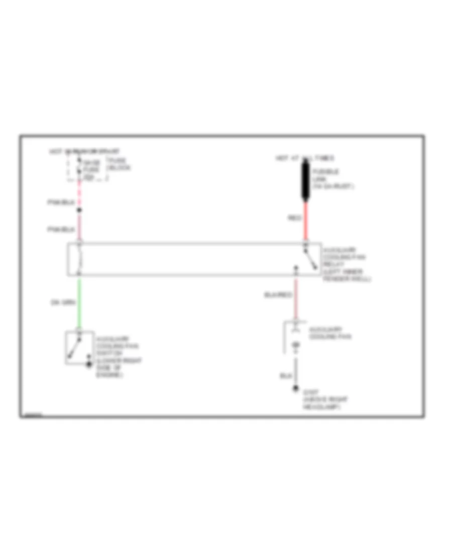 7.4L (VIN N), Auxiliary Cooling Fan Wiring Diagram for Chevrolet Suburban R1500 1990