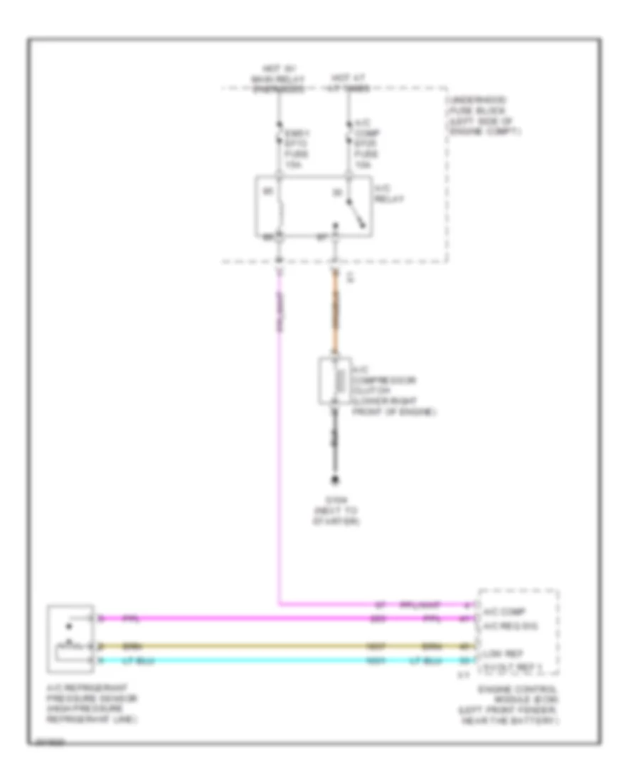 Compressor Wiring Diagram, with Auto AC for Chevrolet Aveo LS 2011