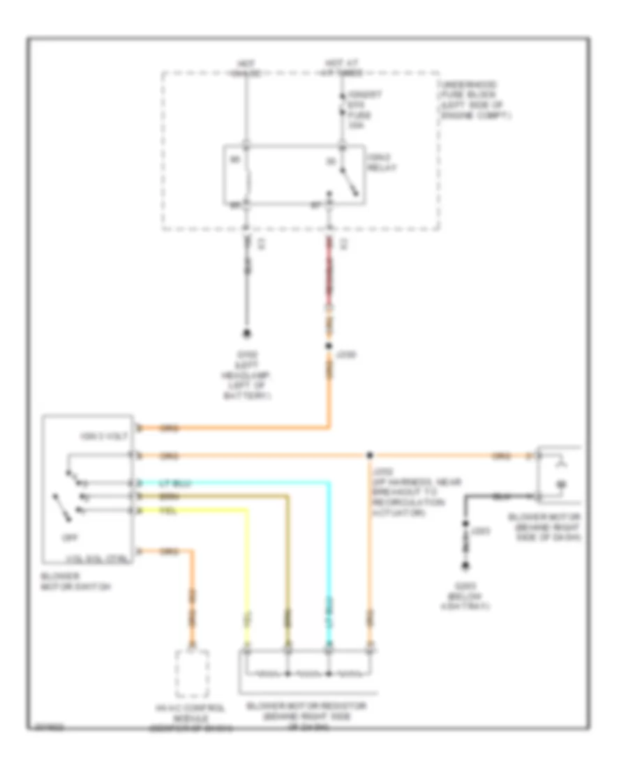 Heater Wiring Diagram for Chevrolet Aveo LS 2011