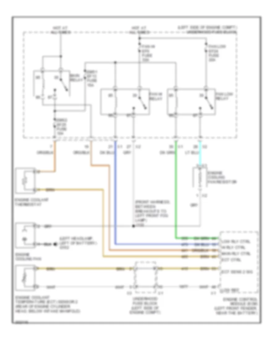 Cooling Fan Wiring Diagram for Chevrolet Aveo LS 2011